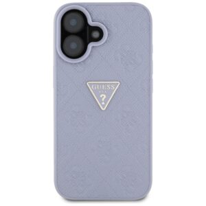 Guess Hot Stamp 4G Pattern Triangle Metal Logo Apple iPhone 16 dėklas telefonui violetinės spalvos - Image 3