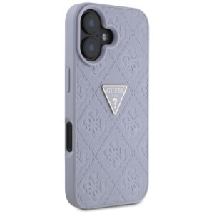 Guess Hot Stamp 4G Pattern Triangle Metal Logo Apple iPhone 16 dėklas telefonui violetinės spalvos - Image 4