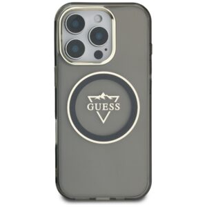 Guess IML Metal Mountain Logo MagSafe Apple iPhone 16 Pro dėklas telefonui juodos spalvos - Image 3