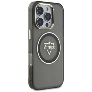 Guess IML Metal Mountain Logo MagSafe Apple iPhone 16 Pro dėklas telefonui juodos spalvos - Image 4