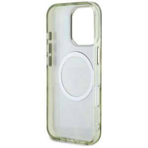 Guess Glitter Flowers Triangle Buttons MagSafe Apple iPhone 16 Pro Max dėklas telefonui žalios spalvos - Image 7