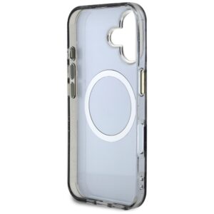 Guess Glitter Flowers Triangle Buttons MagSafe Apple iPhone 16 dėklas telefonui juodos spalvos - Image 7