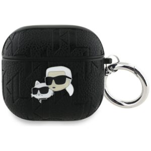 Karl Lagerfeld Monogram Karl & Choupette Head AirPods 4 juodos spalvos
