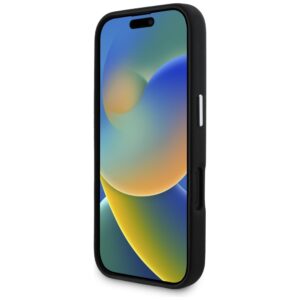 Karl Lagerfeld Saffiano Full Wrapped Elongated Metal Logo MagSafe Apple iPhone 16 dėklas telefonui juodos spalvos - Image 5