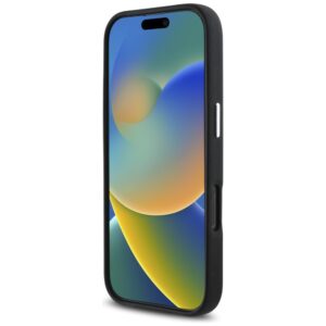 Karl Lagerfeld Saffiano Full Wrapped Elongated Metal Logo MagSafe Apple iPhone 16 Pro dėklas telefonui juodos spalvos - Image 5