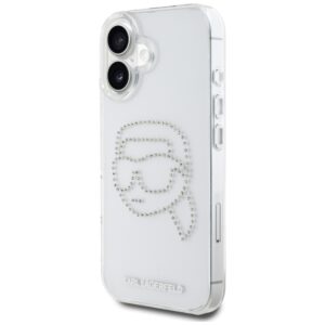 Karl Lagerfeld IML Rhinestones Karl Head Apple iPhone 16 dėklas telefonui skaidrus - Image 2
