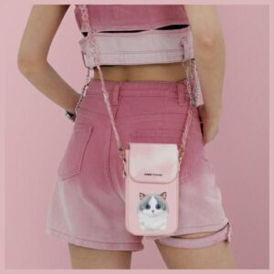 Nimmy torebka na telefon rožinės spalvos Big Eyed Pet 2.0 Cat - Image 8