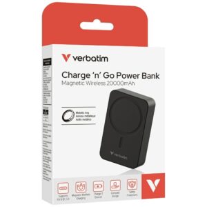 Powerbank Verbatim Charge n Go Essentials 20000mAh Magnetic Wireless juodos spalvos 32223 - Image 8