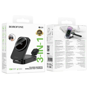 Borofone Wireless induction charger BQ38 Sharp 3 in 1 15W black - Image 7