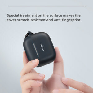 Rock Silicone case for Airpods 3 with snap hook juodos spalvos - Image 5