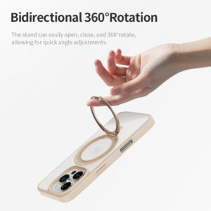 Rock Rotating Stand Soft Touch Series Magnetic Apple iPhone 16 Pro aukso spalvos - Image 4