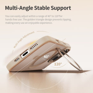 Rock Rotating Stand Soft Touch Series Magnetic Apple iPhone 16 Pro aukso spalvos - Image 6