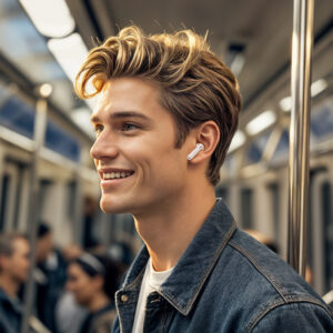 Borofone TWS Bluetooth ausinės FQ7 Treasure ANC+ENC baltos spalvos - Image 4