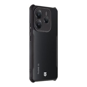 Tactical Quantum Stealth dėklas skirtas Xiaomi Redmi Note 14 5G skaidrus ir juodos spalvos