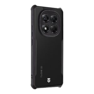 Tactical Quantum Stealth dėklas skirtas Xiaomi Redmi Note 14 Pro 5G skaidrus ir juodos spalvos