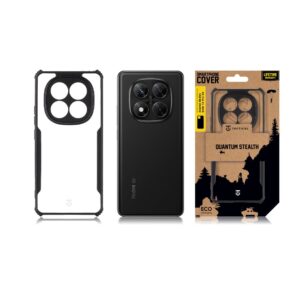 Tactical Quantum Stealth dėklas skirtas Xiaomi Redmi Note 14 Pro 5G skaidrus ir juodos spalvos - Image 2