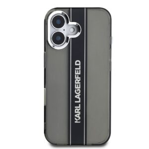 Karl Lagerfeld IML Stripe Logo Apple iPhone 16 dėklas telefonui juodos spalvos - Image 2