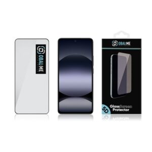 OBAL:ME 5D apsauginis stiklas Xiaomi Redmi Note 14 4G/5G su juodos spalvos krašteliu - Image 2