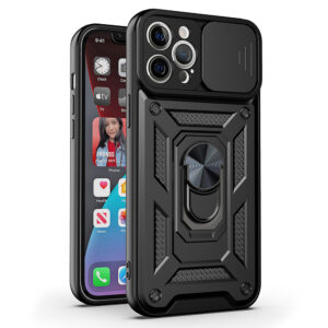 Slide Camera Armor dėklas skirtas Xiaomi Redmi A4 juodos spalvos
