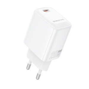 Borofone laidinis įkroviklis BN26 Fuente - Type C - PD 20W baltos spalvos