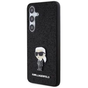 Karl Lagerfeld Fixed Glitter Ikonik Logo Metal Pin case Samsung Galaxy S24 - dėklas telefonui juodos spalvos - Image 2
