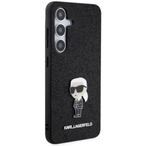 Karl Lagerfeld Fixed Glitter Ikonik Logo Metal Pin case Samsung Galaxy S24 - dėklas telefonui juodos spalvos - Image 4