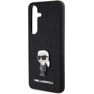 Karl Lagerfeld Fixed Glitter Ikonik Logo Metal Pin case Samsung Galaxy S24 - dėklas telefonui juodos spalvos - Image 6