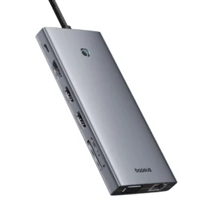 HUB Baseus PortalJoy Series 13in1 USB-C - 2x HDMI / DP / VGA / USB-A 3.1 / USB-C 3.1 / USB-A 2.0 / PD / RJ45 / SD / TF / AUX - gray - Image 3