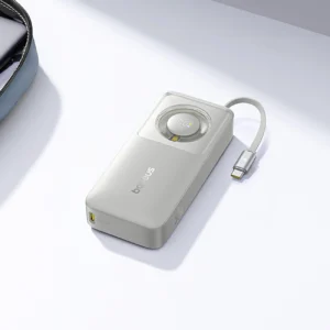 Baseus Free2Pull 10000mAh 30W powerbank with USB-C port and retractable USB-C cable - pilkos spalvos - Image 9