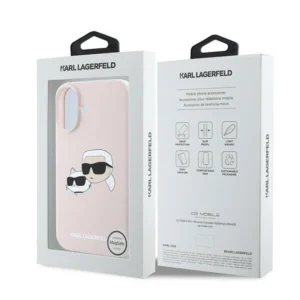 Karl Lagerfeld Silicone Heads Print MagSafe Apple iPhone 16 Plus - dėklas telefonui rožinės spalvos - Image 8