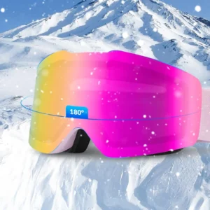 Qunature Pink Frameless Ski Goggles - Pink - Image 3