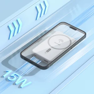 Powerbank Dudao K14S+ 10000mAh 20W USB-A / USB-C / MagSafe su stoveliu - baltos spalvos - Image 3