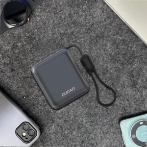 Powerbank Dudao K22+ 10000mAh 22.5W USB-C with pendant/cable - pilkos spalvos - Image 3