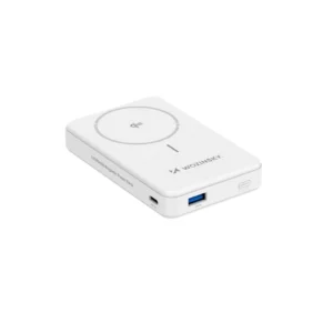 Powerbank Wozinsky WLWP-10KA0Y3WS 22.5W PD Qi2 10000 mAh, su stoveliu, 1x USB-A, 1x USB-C - baltos spalvos - Image 4