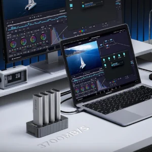 Orico IT48N-C 4-Disk Docking Station with M.2 NVME Clone Function - pilkos spalvos - Image 3
