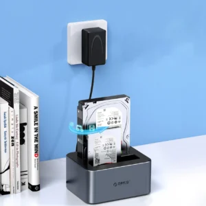 Orico 6626C3-C-V1 2-Drive Docking Station with Offline Clone Function 2.5"/3.5" SATA HDD/SSD - pilkos spalvos - Image 3