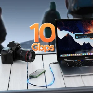 Disko dėžutė Orico OTPX-G2 M.2 NVMe/SATA SSD USB-C 3.2 - pilkos ir žalios spalvos - Image 3