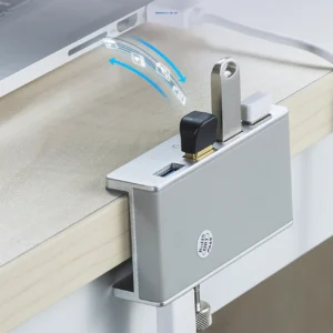 Orico MH4PU Hub Clamp-Mounted 4x USB-A 3.0 - sidabro spalvos - Image 5