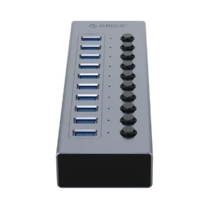 Orico BT2U3-10AB Hub 10x USB-A 3.0 with switches - pilkos spalvos - Image 2