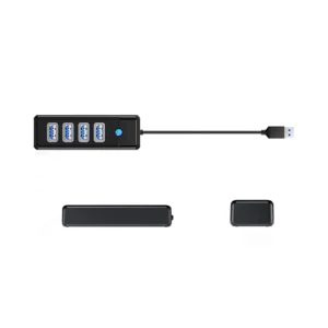 Hub Orico PW4U-U3 USB-A / 4x USB-A 3.0 - juodos spalvos - Image 3