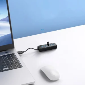 Hub Orico PW4U-U3 USB-A / 4x USB-A 3.0 - juodos spalvos - Image 4