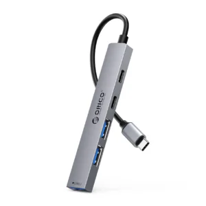Orico YSB4-U2 USB-A/USB-C Hub Docking Station 2x USB-A 2.0 + 1x USB-A 3.0 + 1x USB-C 2.0 + 1x USB-C - pilkos spalvos