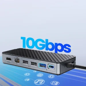 Orico OM28PR-G2 USB-C Docking Station with M.2 Drive Slot + 1 x USB-A 3.2 + 1x USB-C 3.2 + 2x USB-A 2.0 + 1x HDMI + 1x Ethernet - juodos spalvos - Image 3