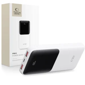 Powerbank Tech-Protect PB01 10000mAh 22.5W - baltos spalvos