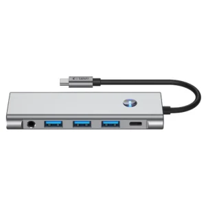 Tech-Protect HB04 HUB Adaperis 9in1 USB-C + USB2.0 + USB3.0 + HDMI 4K 60Hz + SD / TF + PD100W + AV3.5 - pilkos spalvos - Image 4