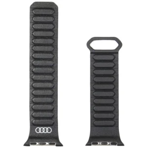 Audi Logo Genuine Leather Magnetic Ring Strap for Apple Watch 40 / 41 / 42 mm - Black - Image 3