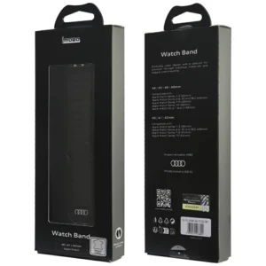 Audi Logo Genuine Leather Magnetic Ring Strap for Apple Watch 40 / 41 / 42 mm - Black - Image 4