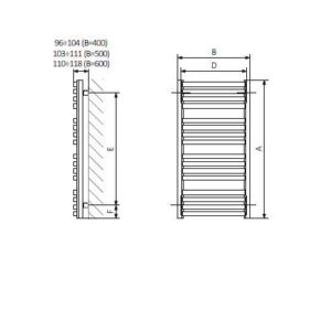 Elektrinis rankšluosčių džiovintuvas Terma D01 kairin 50x71 - Image 3
