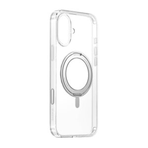 Baseus SkyRing 360° Apple iPhone 16 magnetic dėklas su stoveliu skaidrus