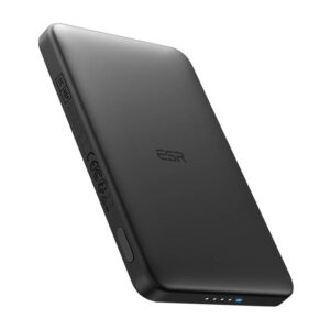 ESR Qi2 MagSlim 5000 mAh magnetic powerbank juodos spalvos